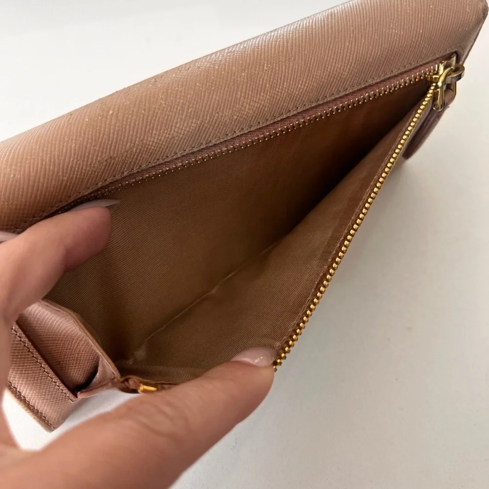 Authentic Prada Beige Leather Long Wallet - Picture 12 of 14